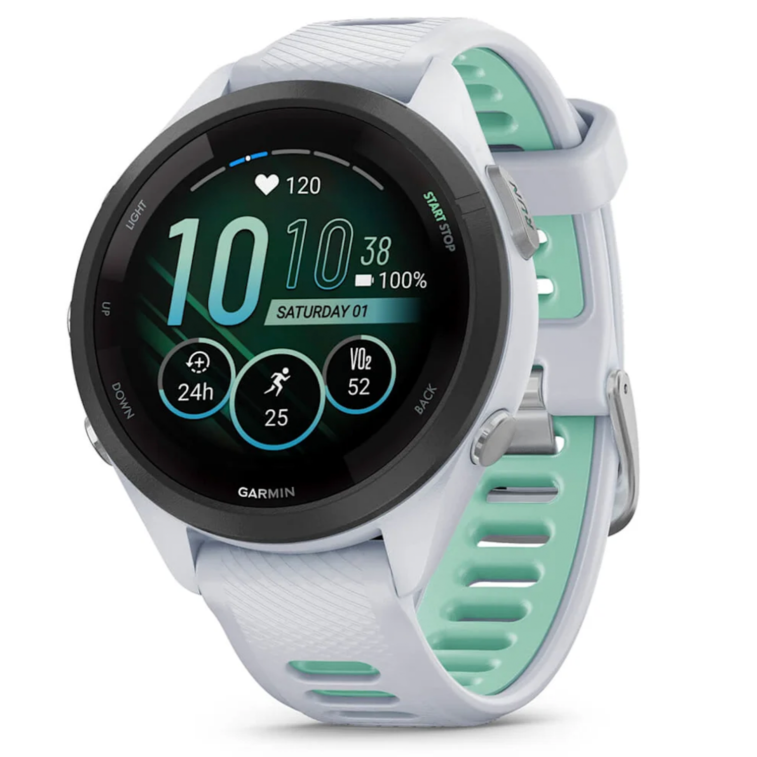 Reloj Garmin Inteligente GPS Forerunner 265 music Blanco Menta PuroMTB