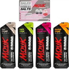 Kit Ironman: 8 Geles Energéticos Sabores Variados | Frasco 60 Cápsulas de Magnesio y Potasio con Vitamina B12