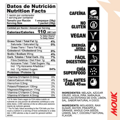 Gel Energético MOUK Sabor Coco | 75mg Cafeína | No Gluten