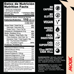 Gel Energético MOUK Sabor Coco | Natural | No Cafeína | No Gluten