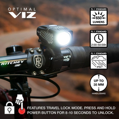 Combo de luces Nite Rider delantera y trasera Lumina™ Micro 650 Lumens y Vmax+™ 150 Lumens