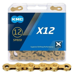 Cadena KMC 12V X12 Oro Compatible con Shimano/Sram 126L