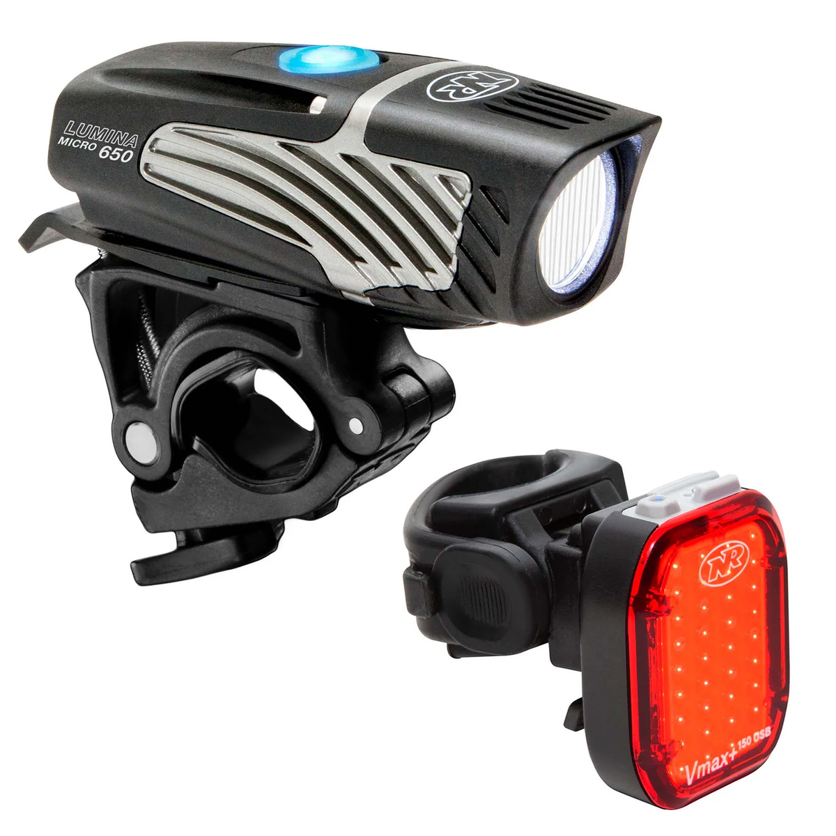 Combo de luces Nite Rider delantera y trasera Lumina™ Micro 650 Lumens y Vmax+™ 150 Lumens