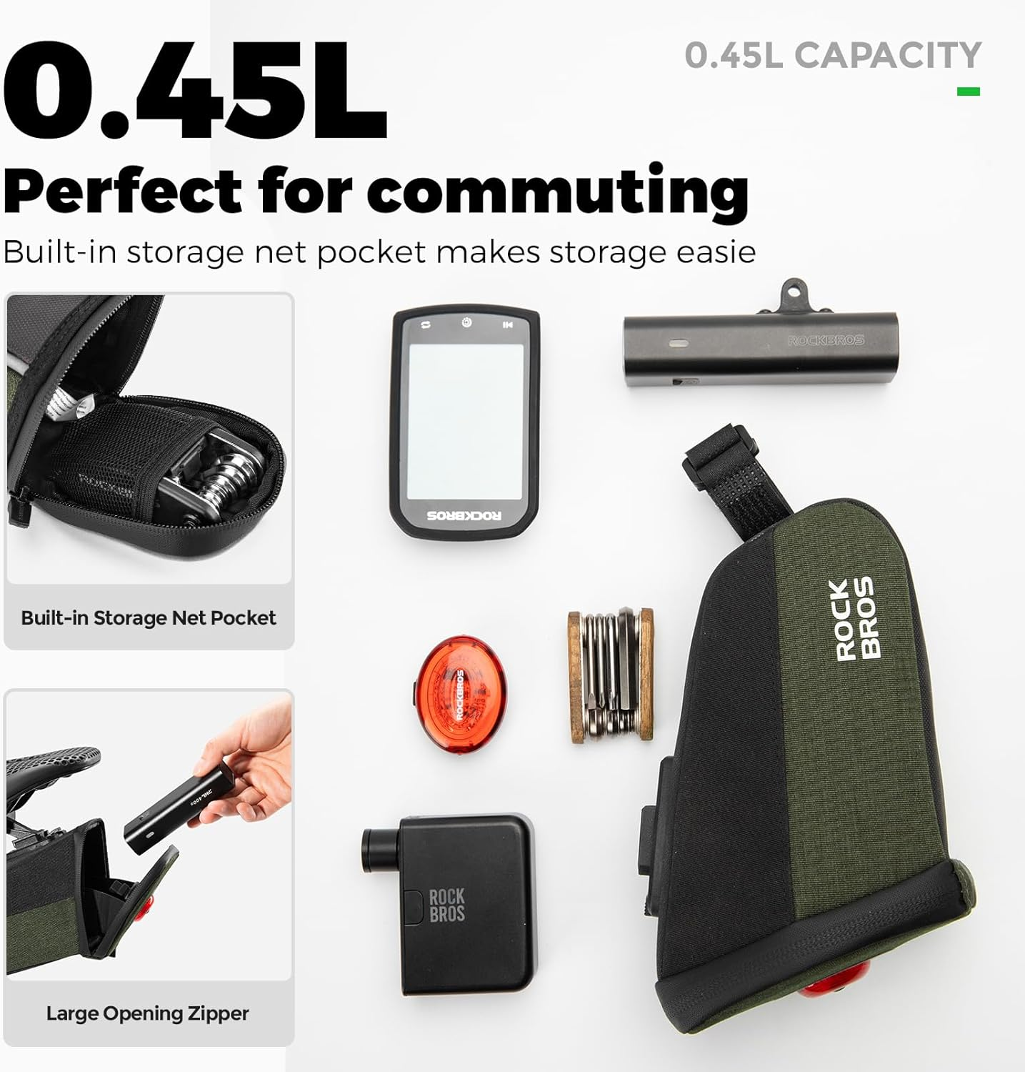 BOLSO ASIENTO ROCKBROS C/LUZ NEGRO